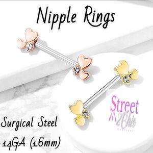 Street 2 Chic Heart Nipple Rings - Pink and Yellow